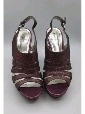 Style & Co Sparkling Purple High Heel Womans Shoes Sexy Peep Toe Size 8